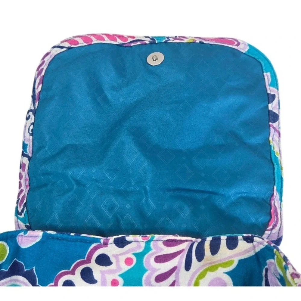 Vera Bradley Waikiki Turquoise Paisley Quilted Drawstring Backpack Cottagecore